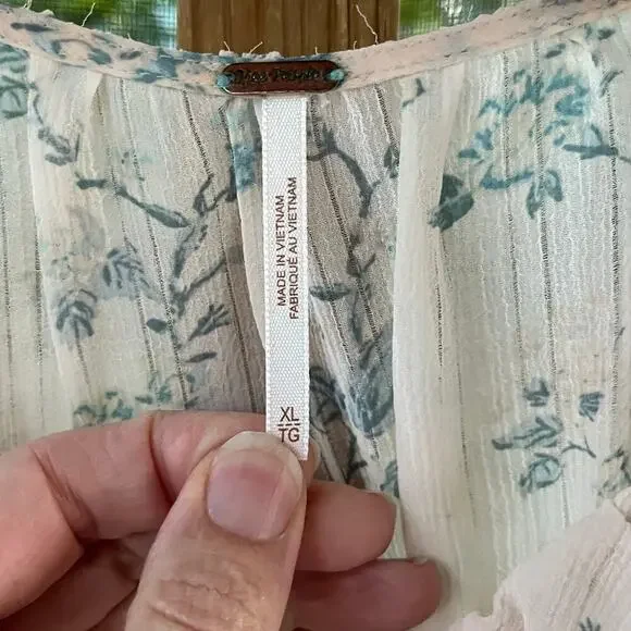 Free People Women's Final Rose Blouse In Vintage Combo Size XL - Picture 10 of 13